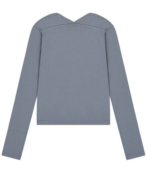 muahmuah(ムーアムーア)の「A'GEM/9 × .kom 『muah muah/ムーアムーア』 LOGO STITCH BOLERO LONG SLEEVE/ステッチロゴボレロロングシャツ(Tシャツ/カットソー・レディース・ブラック/ブルー/ホワイト・FREE)」の19枚目の写真