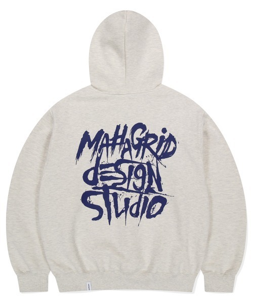 MAHAGRID(マハグリッド)の「『mahagrid/マハグリッド』SLASH LOGO HOODIE/スラッシュロゴ プルオーバーパーカー(パーカー・レディース・アイボリー/ブラック/ネイビー・M/L/S)」の3枚目の写真