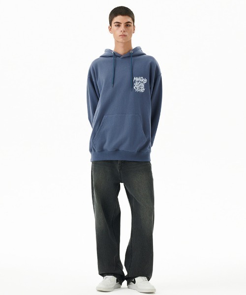 MAHAGRID(マハグリッド)の「『mahagrid/マハグリッド』SLASH LOGO HOODIE/スラッシュロゴ プルオーバーパーカー(パーカー・レディース・アイボリー/ブラック/ネイビー・M/L/S)」の7枚目の写真