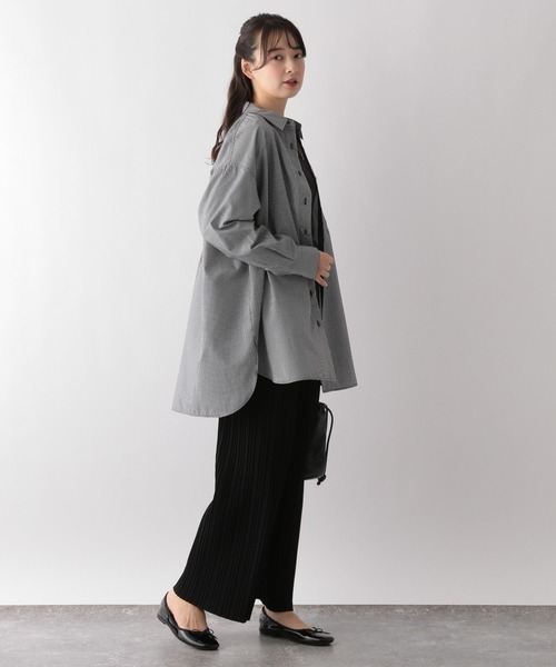 GLOBAL WORK Smile Seed Store（グローバルワーク スマイルシードストア）の「イージーケアオーバーシャツ/116006（シャツ/ブラウス・レディース・ネイビー/サックスブルー/グレー/杢グレー・MEDIUM/LARGE/SMALL/X-LARGE）」の7枚目の写真