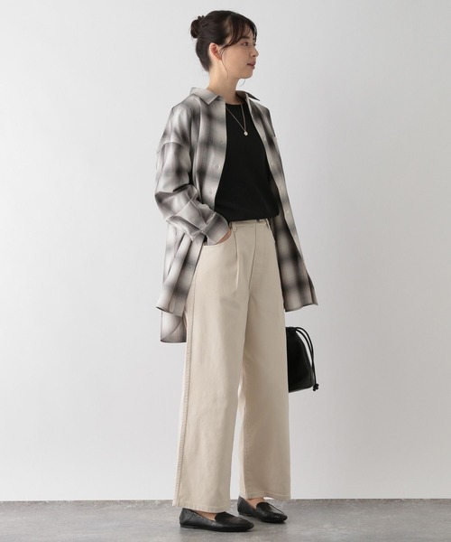 GLOBAL WORK Smile Seed Store（グローバルワーク スマイルシードストア）の「イージーケアオーバーシャツ/116006（シャツ/ブラウス・レディース・ネイビー/サックスブルー/グレー/杢グレー・MEDIUM/LARGE/SMALL/X-LARGE）」の11枚目の写真