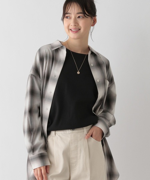 GLOBAL WORK Smile Seed Store（グローバルワーク スマイルシードストア）の「イージーケアオーバーシャツ/116006（シャツ/ブラウス・レディース・ネイビー/サックスブルー/グレー/杢グレー・MEDIUM/LARGE/SMALL/X-LARGE）」の13枚目の写真