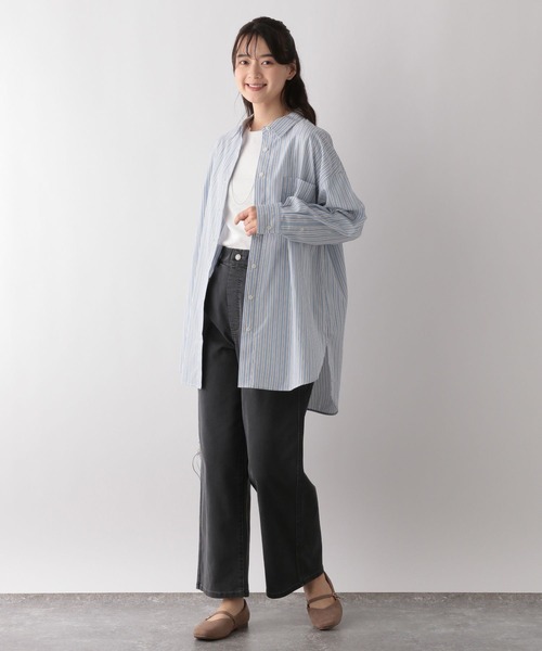 GLOBAL WORK Smile Seed Store（グローバルワーク スマイルシードストア）の「イージーケアオーバーシャツ/116006（シャツ/ブラウス・レディース・ネイビー/サックスブルー/グレー/杢グレー・MEDIUM/LARGE/SMALL/X-LARGE）」の21枚目の写真