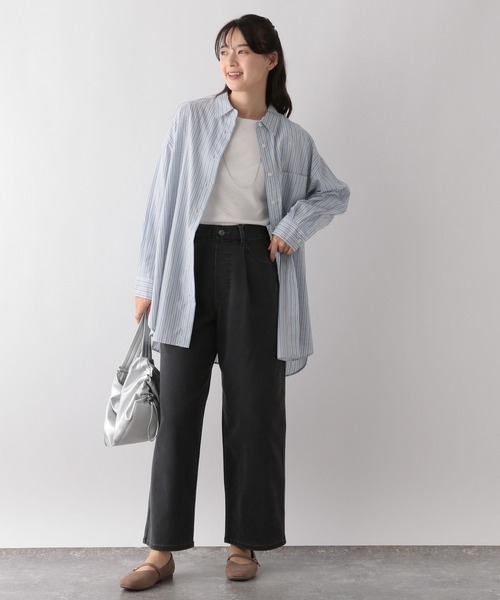 GLOBAL WORK Smile Seed Store（グローバルワーク スマイルシードストア）の「イージーケアオーバーシャツ/116006（シャツ/ブラウス・レディース・ネイビー/サックスブルー/グレー/杢グレー・MEDIUM/LARGE/SMALL/X-LARGE）」の22枚目の写真