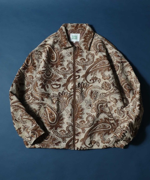 総刺繍★ヴィンテージ　ジャケット　ゴブラン織り　ペイズリー VINTAGE BON WORTH Paisley gobelins Embroidery zip jacket
