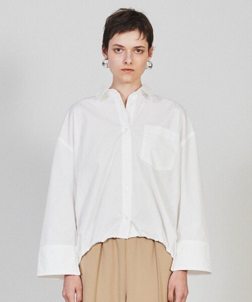 cloenc（クロエンス）の「◆【手洗い可】バルーンフォルムシャツ（シャツ/ブラウス・レディース・ブラウン系その他/ブルー系7/オフホワイト・02）」の2枚目の写真