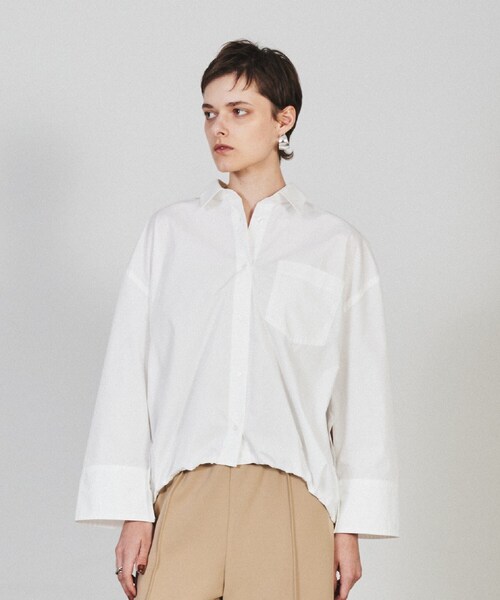 cloenc（クロエンス）の「◆【手洗い可】バルーンフォルムシャツ（シャツ/ブラウス・レディース・ブラウン系その他/ブルー系7/オフホワイト・02）」の5枚目の写真