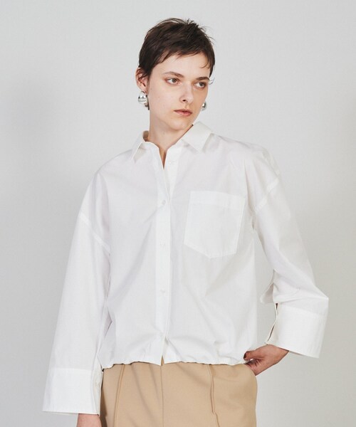 cloenc（クロエンス）の「◆【手洗い可】バルーンフォルムシャツ（シャツ/ブラウス・レディース・ブラウン系その他/ブルー系7/オフホワイト・02）」の6枚目の写真