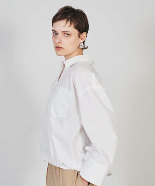 cloenc（クロエンス）の「◆【手洗い可】バルーンフォルムシャツ（シャツ/ブラウス・レディース・ブラウン系その他/ブルー系7/オフホワイト・02）」の7枚目の写真