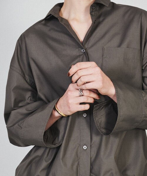 cloenc（クロエンス）の「◆【手洗い可】バルーンフォルムシャツ（シャツ/ブラウス・レディース・ブラウン系その他/ブルー系7/オフホワイト・02）」の12枚目の写真