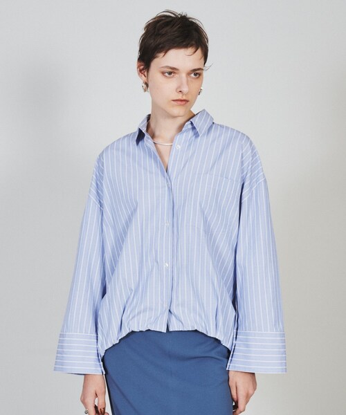 cloenc（クロエンス）の「◆【手洗い可】バルーンフォルムシャツ（シャツ/ブラウス・レディース・ブラウン系その他/ブルー系7/オフホワイト・02）」の16枚目の写真