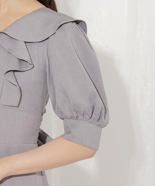 WILLSELECTION（ウィルセレクション）の「ラッフルフリルパフ袖ワンピース（ワンピース・レディース・ブラウン/ブラウン系その他/グレー系その他/グレー・FREE）」の22枚目の写真