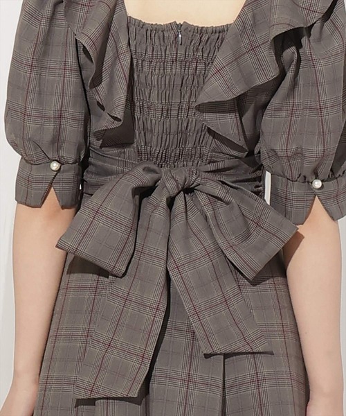 WILLSELECTION（ウィルセレクション）の「ラッフルフリルパフ袖ワンピース（ワンピース・レディース・ブラウン/ブラウン系その他/グレー系その他/グレー・FREE）」の16枚目の写真