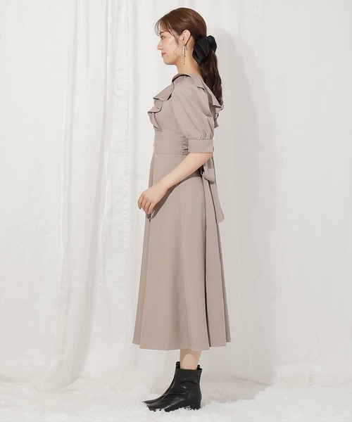 WILLSELECTION（ウィルセレクション）の「ラッフルフリルパフ袖ワンピース（ワンピース・レディース・ブラウン/ブラウン系その他/グレー系その他/グレー・FREE）」の19枚目の写真