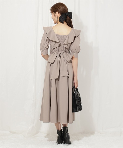 WILLSELECTION（ウィルセレクション）の「ラッフルフリルパフ袖ワンピース（ワンピース・レディース・ブラウン/ブラウン系その他/グレー系その他/グレー・FREE）」の20枚目の写真