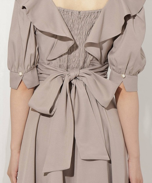 WILLSELECTION（ウィルセレクション）の「ラッフルフリルパフ袖ワンピース（ワンピース・レディース・ブラウン/ブラウン系その他/グレー系その他/グレー・FREE）」の12枚目の写真