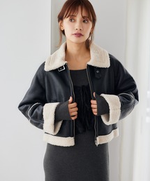mysty woman | フェイクレザーボマーブルゾン  149689(ブルゾン)