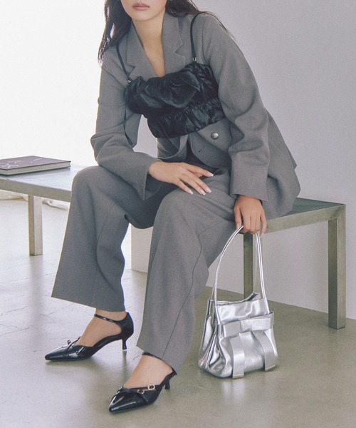 VIS（ビス）の「【美easy】ウーリッシュWブレストテーラードジャケット【洗える】（テーラードジャケット・レディース・グレー/ブラック/ベージュ・L/M/S）」の16枚目の写真