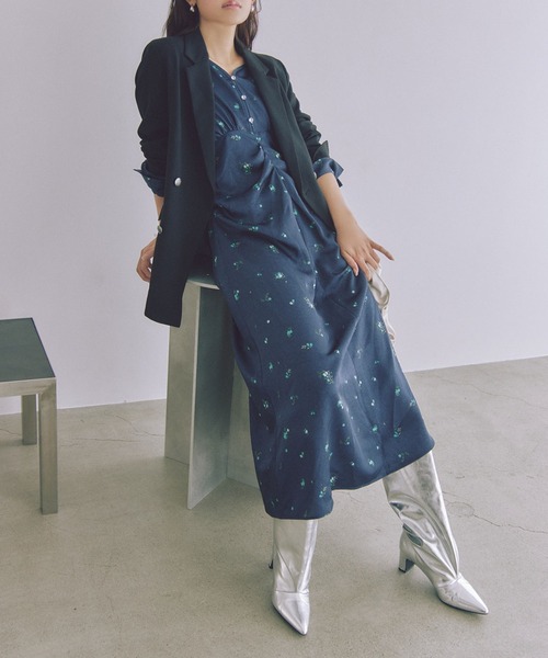 VIS（ビス）の「【美easy】ウーリッシュWブレストテーラードジャケット【洗える】（テーラードジャケット・レディース・グレー/ブラック/ベージュ・L/M/S）」の22枚目の写真