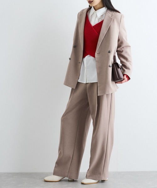 VIS（ビス）の「【美easy】ウーリッシュWブレストテーラードジャケット【洗える】（テーラードジャケット・レディース・グレー/ブラック/ベージュ・L/M/S）」の18枚目の写真