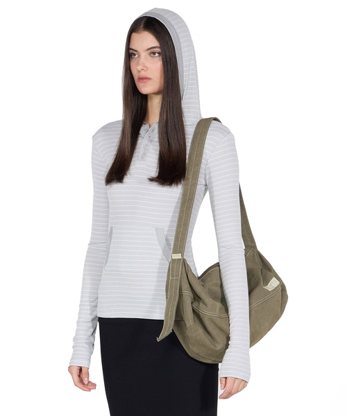 SCULPTOR（スカルプター）の「Vintage Canvas Duffel Bag/ヴィンテージキャンバスダッフルバッグ（ショルダーバッグ・レディース・ライトグレー/ピンク/ブラック/カーキ・FREE）」の6枚目の写真