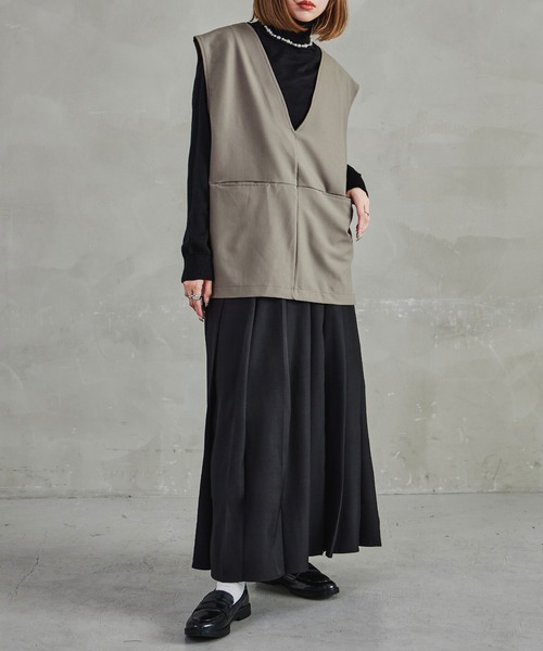 PAGLEO フード付きストライプベスト 新品未使用 CORDURAショート丈