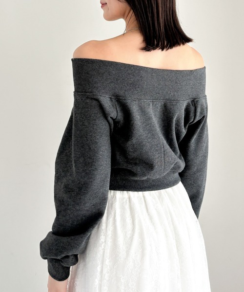 Heather(ヘザー)の「オフショルZIP裏毛スウェット 149049(スウェット・レディース・スミクロ/オートミール/グレー・FREE)」の15枚目の写真