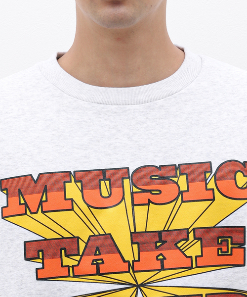 is-ness（イズネス）の「【ISNESS MUSIC / イズネスミュージック】MUSIC TAKE ME UP SWEATSHIRT（スウェット・メンズ・ライトグレー・FREE）」の14枚目の写真