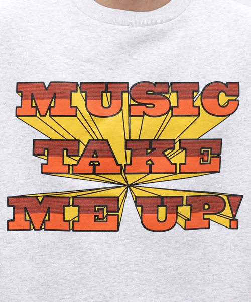is-ness（イズネス）の「【ISNESS MUSIC / イズネスミュージック】MUSIC TAKE ME UP SWEATSHIRT（スウェット・メンズ・ライトグレー・FREE）」の3枚目の写真