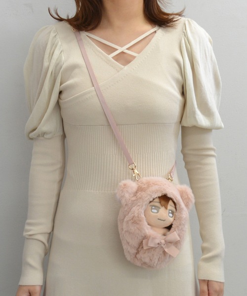 おすわり ぬい服 ショルダー チェック 13cm ②白 ピンク 肩掛け おすわりぬい服 白 ねこ ピンクチェック ② - メルカリ