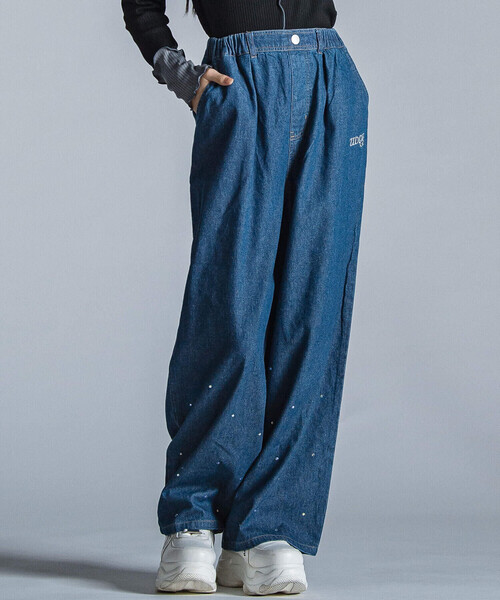 ZIDDY（ジディ）の「ラインストーン付きデニムパンツ(130~160cm