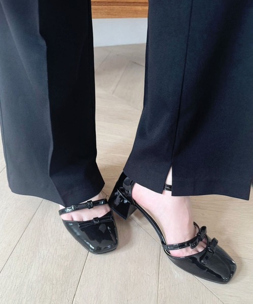 one after another NICE CLAUP（ワンアフターアナザーナイスクラップ）の「リボンストラップセパレートパンプス（パンプス・レディース・ブラック/アイボリー/ブラウン・L/M/S）」の18枚目の写真
