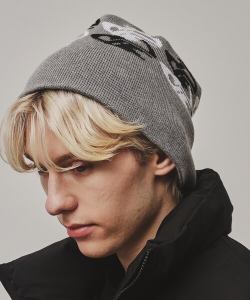 tk.TAKEO KIKUCHI（ティーケータケオキクチ）の「◆ロゴデザインビーニー（ニットキャップ/ビーニー・メンズ・ブルー系その他/ブラック/グレー系4・00）」の8枚目の写真