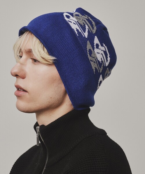 tk.TAKEO KIKUCHI（ティーケータケオキクチ）の「◆ロゴデザインビーニー（ニットキャップ/ビーニー・メンズ・ブルー系その他/ブラック/グレー系4・00）」の9枚目の写真