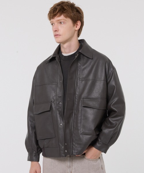 フェイクレザー A-2フライトジャケット（ブルゾン）｜coca（coca