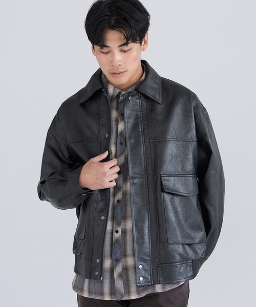 フェイクレザー A-2フライトジャケット（ブルゾン）｜coca（coca