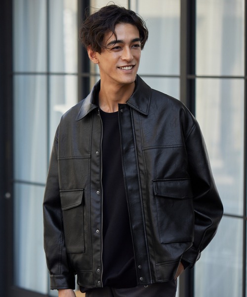 フェイクレザー A-2フライトジャケット（ブルゾン）｜coca（coca