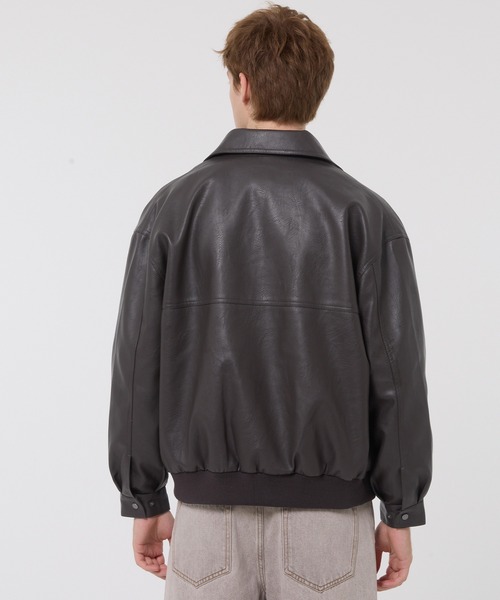 カーフレザー グレーカラー　A-2 フライトジャケット　サイズS フェイクレザー A-2フライトジャケット（ブルゾン）｜coca（coca
