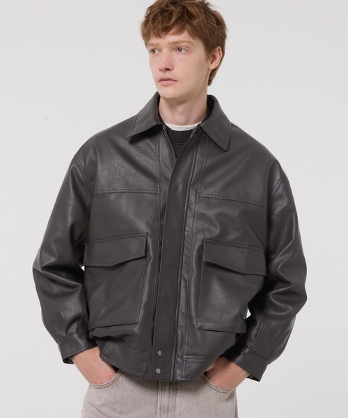 フェイクレザー A-2フライトジャケット（ブルゾン）｜coca（coca