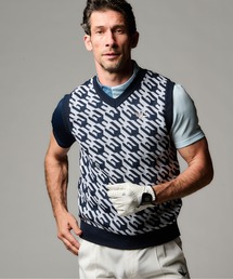 1 piu 1 uguale 3（ウノピゥウノウグァーレトレ）の「HOUNDTOOTH KNIT VEST（ベスト）」