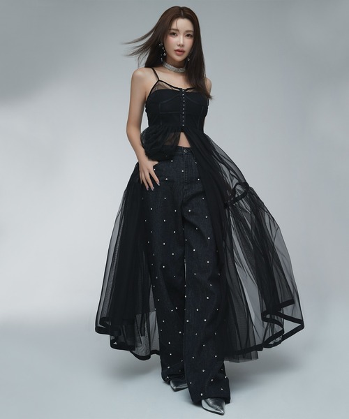 THEAIRTOWN ワンピース 黒 SUZUME ROSE LACE ar0005-1.jpg