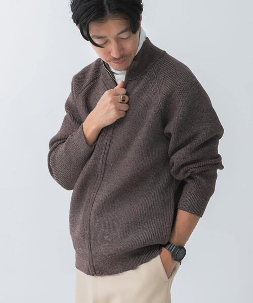 ITEMS URBANRESEARCH（アイテムズ アーバンリサーチ）の「マシンウォシャブルマシュマロドライバーズニット（カーディガン/ボレロ・メンズ・ブラウン/ブラック・MEDIUM/LARGE）」の2枚目の写真