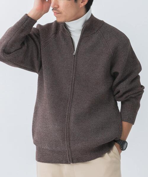 ITEMS URBANRESEARCH（アイテムズ アーバンリサーチ）の「マシンウォシャブルマシュマロドライバーズニット（カーディガン/ボレロ・メンズ・ブラウン/ブラック・MEDIUM/LARGE）」の4枚目の写真