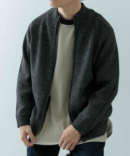 ITEMS URBANRESEARCH（アイテムズ アーバンリサーチ）の「マシンウォシャブルマシュマロドライバーズニット（カーディガン/ボレロ・メンズ・ブラウン/ブラック・MEDIUM/LARGE）」の6枚目の写真