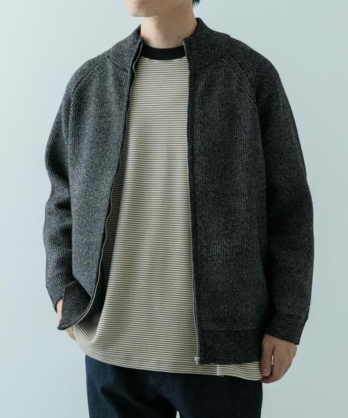 ITEMS URBANRESEARCH（アイテムズ アーバンリサーチ）の「マシンウォシャブルマシュマロドライバーズニット（カーディガン/ボレロ・メンズ・ブラウン/ブラック・MEDIUM/LARGE）」の7枚目の写真