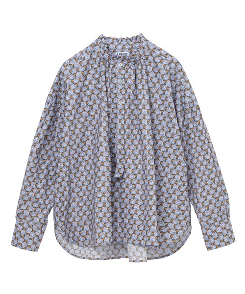LA MARINE FRANCAISE リバティプリント　衿フリルシャツ LA MARINE FRANCAISE ブラウス シャツ リバティプリント別注