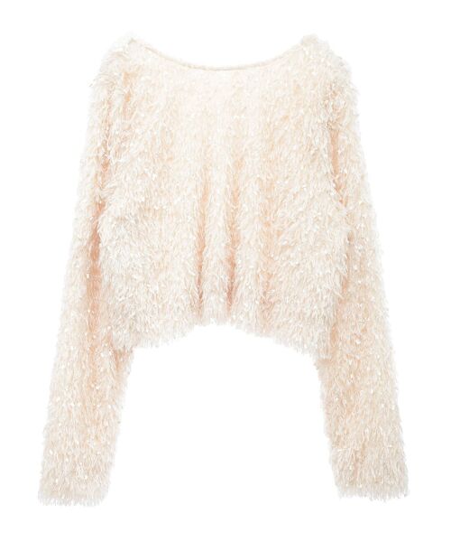 Sugar spoon（シュガースプーン）の「・SUGARSPOON 2wayフェザーカーディガン（カーディガン/ボレロ・レディース・ブラック/アイボリー・FREE）」の21枚目の写真