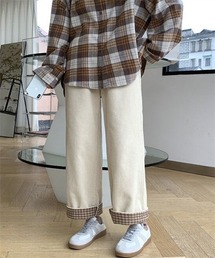 その他パンツ（ホワイト/白色系・コーデュロイ）ファッション