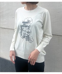 【DESERT ROSE/デザートローズ】フレグランスボトルプリント装飾ニット