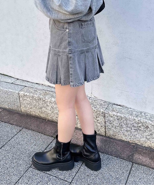 INGNI(イング)の「裾切替プリーツデニムミニスカート/A(スカート・レディース・ブルー系その他/グレー/カモフラージュ・FREE)」の6枚目の写真